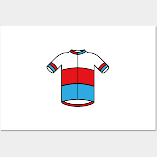 Blue & Red Cycling Jersey Posters and Art